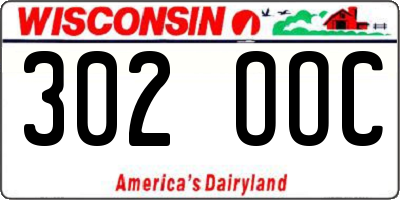 WI license plate 302OOC