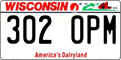 WI license plate 302OPM