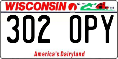 WI license plate 302OPY