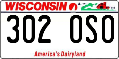 WI license plate 302OSO