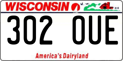 WI license plate 302OUE