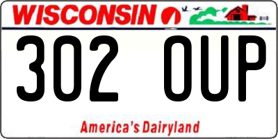 WI license plate 302OUP