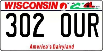 WI license plate 302OUR