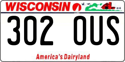 WI license plate 302OUS