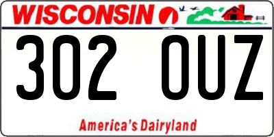WI license plate 302OUZ