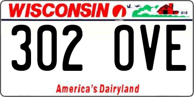 WI license plate 302OVE