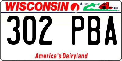 WI license plate 302PBA