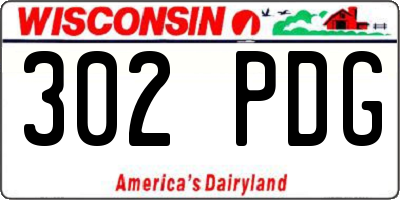 WI license plate 302PDG