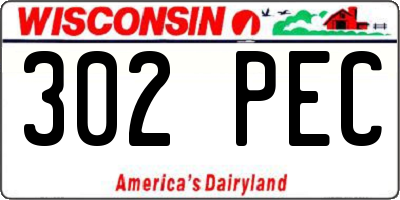WI license plate 302PEC