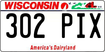 WI license plate 302PIX