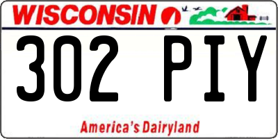 WI license plate 302PIY
