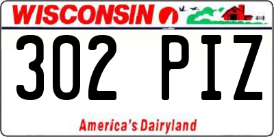 WI license plate 302PIZ