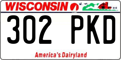 WI license plate 302PKD