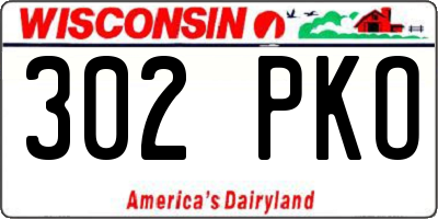 WI license plate 302PKO