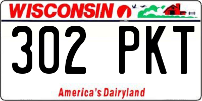 WI license plate 302PKT