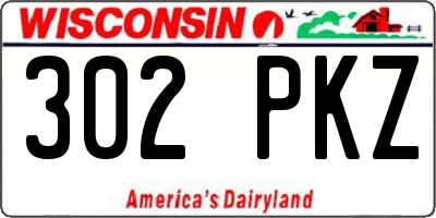 WI license plate 302PKZ