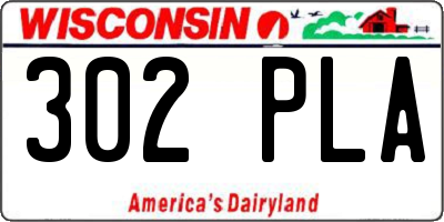 WI license plate 302PLA