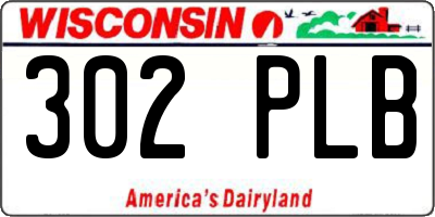 WI license plate 302PLB