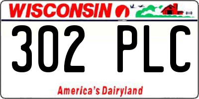 WI license plate 302PLC