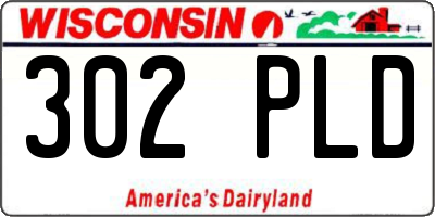 WI license plate 302PLD