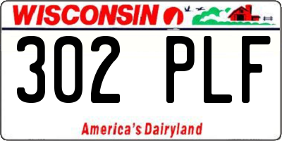 WI license plate 302PLF