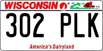 WI license plate 302PLK
