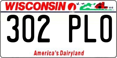 WI license plate 302PLO