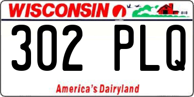 WI license plate 302PLQ