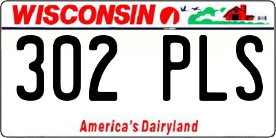 WI license plate 302PLS