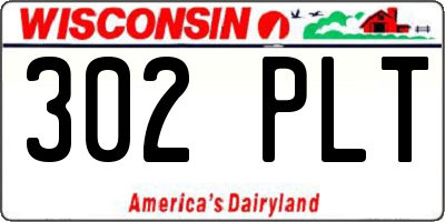 WI license plate 302PLT