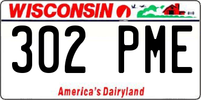 WI license plate 302PME