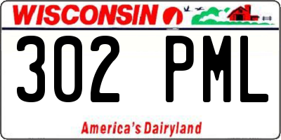 WI license plate 302PML