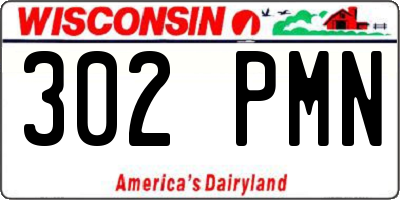 WI license plate 302PMN