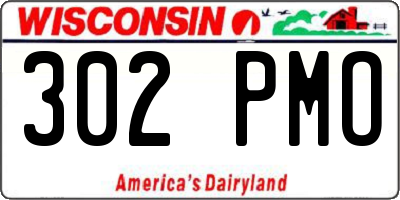 WI license plate 302PMO
