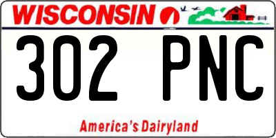 WI license plate 302PNC