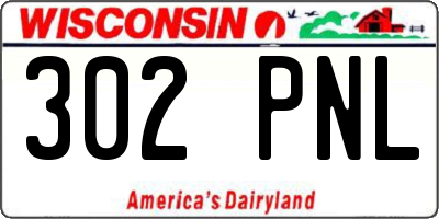 WI license plate 302PNL