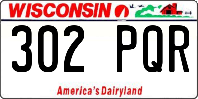 WI license plate 302PQR