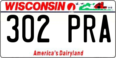 WI license plate 302PRA