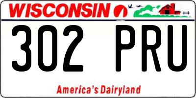 WI license plate 302PRU