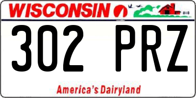 WI license plate 302PRZ