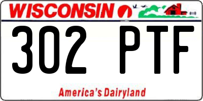 WI license plate 302PTF