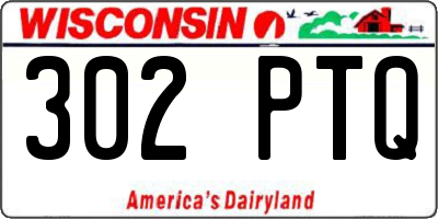 WI license plate 302PTQ