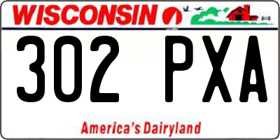 WI license plate 302PXA