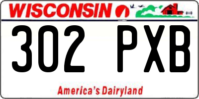 WI license plate 302PXB