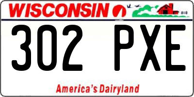 WI license plate 302PXE