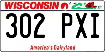 WI license plate 302PXI