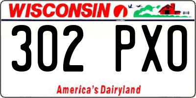WI license plate 302PXO