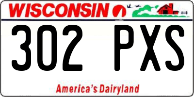 WI license plate 302PXS