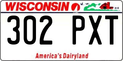 WI license plate 302PXT