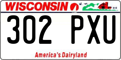 WI license plate 302PXU